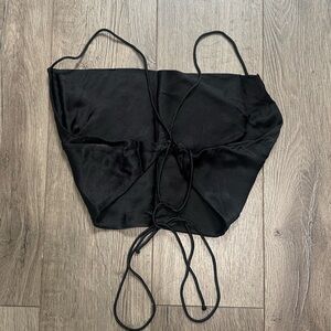 Zara Black open back cropped tank top size Medium NWOT
